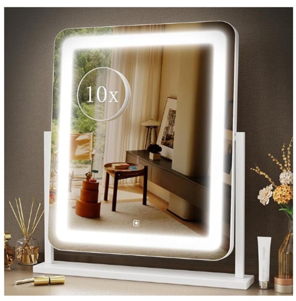 Vanity Mirror Lights 15.2" LED Smart Touch,Detachable 10X Magnify 360° Rotation